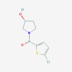 molecular formula C9H10ClNO2S B1401010 (3R)-1-(5-chlorothiophene-2-carbonyl)pyrrolidin-3-ol CAS No. 1568064-35-6