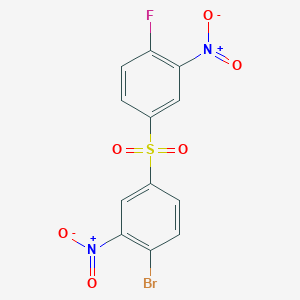 molecular formula C12H6BrFN2O6S B14010108 1-Bromo-4-[(4-fluoro-3-nitrophenyl)sulfonyl]-2-nitrobenzene CAS No. 312-28-7