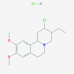 molecular formula C17H25Cl2NO2 B14010169 2-chloro-3-ethyl-9,10-dimethoxy-2,3,4,6,7,11b-hexahydro-1H-benzo[a]quinolizine;hydrochloride CAS No. 67455-75-8