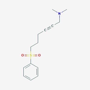 molecular formula C14H19NO2S B14010213 6-(benzenesulfonyl)-N,N-dimethylhex-2-yn-1-amine CAS No. 82276-03-7