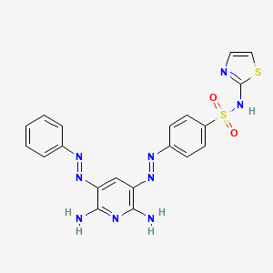 molecular formula C20H17N9O2S2 B14010237 4-[(e)-{2,6-Diamino-5-[(e)-phenyldiazenyl]pyridin-3-yl}diazenyl]-n-(1,3-thiazol-2-yl)benzenesulfonamide CAS No. 29817-76-3