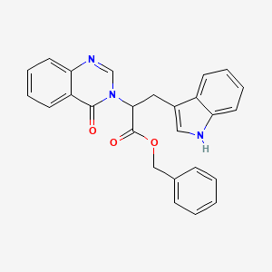 molecular formula C26H21N3O3 B14010244 benzyl 3-(1H-indol-3-yl)-2-(4-oxoquinazolin-3-yl)propanoate CAS No. 85612-31-3