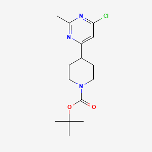 molecular formula C15H22ClN3O2 B1401025 Tert-butyl 4-(6-chloro-2-methylpyrimidin-4-yl)piperidine-1-carboxylate CAS No. 1361118-66-2