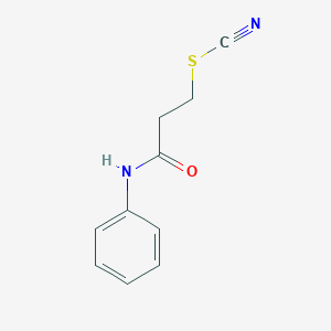 molecular formula C10H10N2OS B14010263 3-Anilino-3-oxopropyl thiocyanate CAS No. 19314-02-4