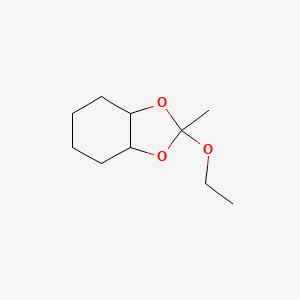 molecular formula C10H18O3 B14010270 2-Ethoxy-2-methyl-3a,4,5,6,7,7a-hexahydro-1,3-benzodioxole CAS No. 23695-60-5