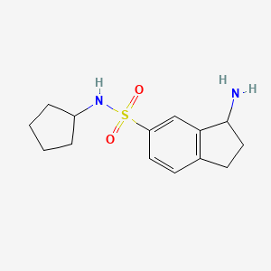 molecular formula C14H20N2O2S B1401028 3-amino-N-cyclopentyl-2,3-dihydro-1H-indene-5-sulfonamide CAS No. 1361116-04-2