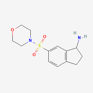 molecular formula C13H18N2O3S B1401029 6-(Morpholine-4-sulfonyl)-indan-1-ylamine CAS No. 1337148-48-7