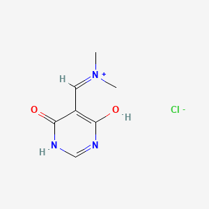 molecular formula C7H10ClN3O2 B14010301 N-((4-Hydroxy-6-oxo-1,6-dihydropyrimidin-5-yl)methylene)-N-methylmethanaminium chloride 