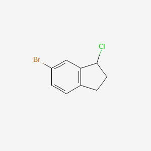 molecular formula C9H8BrCl B14010306 6-Bromo-1-chloro-2,3-dihydro-1H-indene CAS No. 371251-08-0