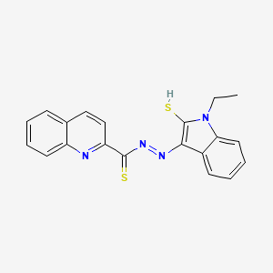 molecular formula C20H16N4S2 B14010317 N-(1-ethyl-2-sulfanylindol-3-yl)iminoquinoline-2-carbothioamide CAS No. 62295-15-2