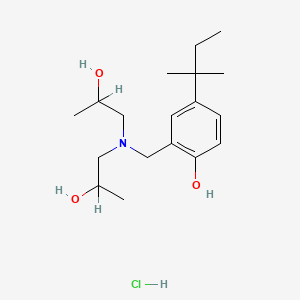 molecular formula C18H32ClNO3 B14010326 2-Propanol, 1,1'-((5-tert-pentylsalicyl)imino)di-, hydrochloride CAS No. 73826-02-5