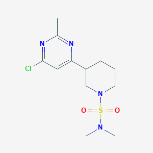 molecular formula C12H19ClN4O2S B1401033 3-(6-氯-2-甲基嘧啶-4-基)-N,N-二甲基哌啶-1-磺酰胺 CAS No. 1361116-79-1