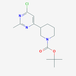 molecular formula C15H22ClN3O2 B1401034 Tert-butyl 3-(6-chloro-2-methylpyrimidin-4-yl)piperidine-1-carboxylate CAS No. 1361116-19-9