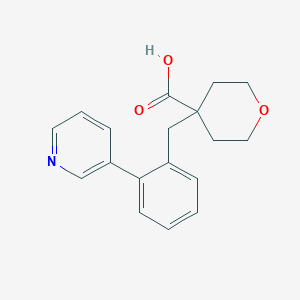molecular formula C18H19NO3 B1401039 4-(2-Pyridin-3-yl-benzyl)-tetrahydro-pyran-4-carboxylic acid CAS No. 1316223-71-8