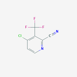 molecular formula C7H2ClF3N2 B14010398 4-Chloro-3-(trifluoromethyl)picolinonitrile 