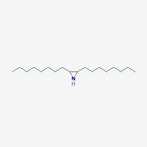 molecular formula C18H37N B14010399 2,3-Dioctylaziridine CAS No. 13866-34-7