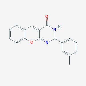 molecular formula C18H14N2O2 B14010415 2-(3-Methylphenyl)-2,3-dihydrochromeno[2,3-d]pyrimidin-4-one CAS No. 89048-88-4