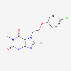 8-bromo-7-[2-(4-chlorophenoxy)ethyl]-1,3-dimethyl-2,3,6,7-tetrahydro-1H-purine-2,6-dione