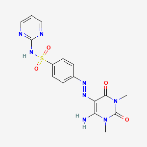 molecular formula C16H16N8O4S B14010472 4-[(4-amino-1,3-dimethyl-2,6-dioxopyrimidin-5-yl)diazenyl]-N-pyrimidin-2-ylbenzenesulfonamide CAS No. 29822-10-4