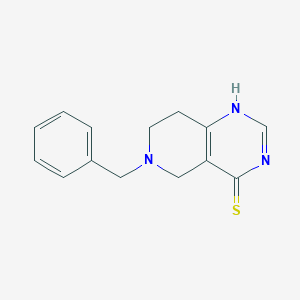 molecular formula C14H15N3S B14010484 6-Benzyl-1,5,7,8-tetrahydropyrido[4,3-d]pyrimidine-4-thione CAS No. 10055-99-9