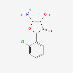 molecular formula C10H8ClNO3 B14010505 5-Amino-2-(2-chlorophenyl)-4-hydroxyfuran-3-one CAS No. 13011-88-6