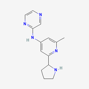molecular formula C14H17N5 B1401051 (2-Methyl-6-pyrrolidin-2-yl-pyridin-4-yl)-pyrazin-2-yl-amine CAS No. 1361118-52-6