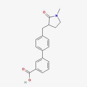 molecular formula C19H19NO3 B1401052 3-[4-[(1-Methyl-2-oxopyrrolidin-3-yl)methyl]phenyl]benzoic acid CAS No. 1361113-74-7
