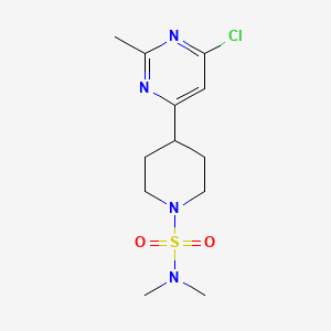 molecular formula C12H19ClN4O2S B1401053 4-(6-chloro-2-methylpyrimidin-4-yl)-N,N-dimethylpiperidine-1-sulfonamide CAS No. 1361111-89-8