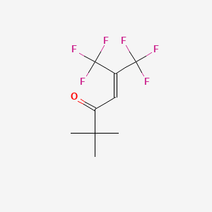 molecular formula C9H10F6O B14010530 6,6,6-Trifluoro-2,2-dimethyl-5-(trifluoromethyl)hex-4-en-3-one CAS No. 35443-87-9