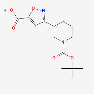 molecular formula C14H20N2O5 B1401055 3-(1-(叔丁氧羰基)哌啶-3-基)异恶唑-5-羧酸 CAS No. 1361116-93-9