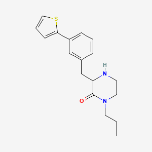 molecular formula C18H22N2OS B1401063 1-Propyl-3-(3-thiophen-2-yl-benzyl)-piperazin-2-one CAS No. 1361111-88-7