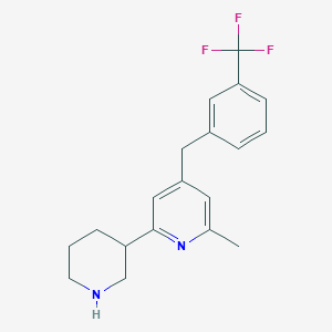 molecular formula C19H21F3N2 B1401065 6-Methyl-4-(3-trifluoromethyl-benzyl)-1',2',3',4',5',6'-hexahydro-[2,3']bipyridinyl CAS No. 1361114-42-2
