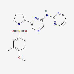 molecular formula C20H22N6O3S B1401066 {6-[1-(4-Methoxy-3-methyl-benzenesulfonyl)-pyrrolidin-2-yl]-pyrazin-2-yl}-pyrimidin-2-yl-amine CAS No. 1361114-43-3