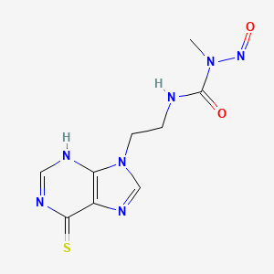 molecular formula C9H11N7O2S B14010679 1-methyl-1-nitroso-3-[2-(6-sulfanylidene-3H-purin-9-yl)ethyl]urea CAS No. 90642-34-5