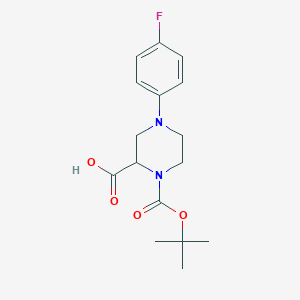 molecular formula C16H21FN2O4 B1401068 4-(4-氟苯基)-哌嗪-1,2-二甲酸 1-叔丁酯 CAS No. 1361111-65-0