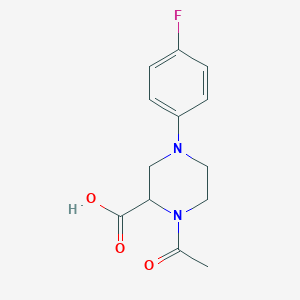 molecular formula C13H15FN2O3 B1401069 1-乙酰基-4-(4-氟苯基)哌嗪-2-羧酸 CAS No. 1316217-52-3