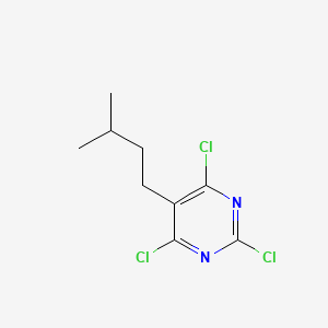 molecular formula C9H11Cl3N2 B14010696 2,4,6-Trichloro-5-(3-methylbutyl)pyrimidine CAS No. 14077-69-1