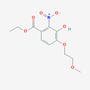 molecular formula C12H15NO7 B14010697 Ethyl 3-hydroxy-4-(2-methoxyethoxy)-2-nitrobenzoate 