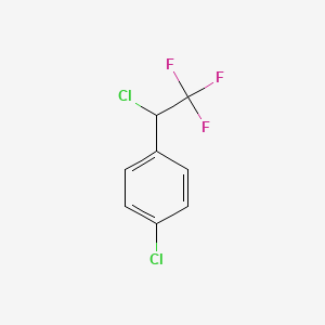 molecular formula C8H5Cl2F3 B14010742 Benzene,1-chloro-4-(1-chloro-2,2,2-trifluoroethyl)- CAS No. 394-54-7