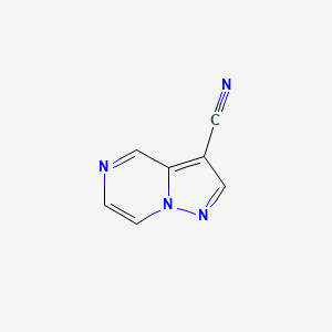 molecular formula C7H4N4 B1401075 吡唑并[1,5-a]哒嗪-3-腈 CAS No. 1331768-75-2