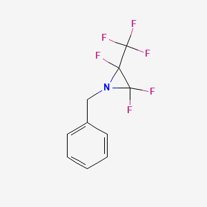 molecular formula C10H7F6N B14010753 1-Benzyl-2,2,3-trifluoro-3-(trifluoromethyl)aziridine CAS No. 5585-30-8