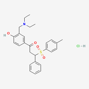 1-[3-(Diethylaminomethyl)-4-hydroxyphenyl]-3-(4-methylphenyl)sulfonyl-3-phenylpropan-1-one;hydrochloride