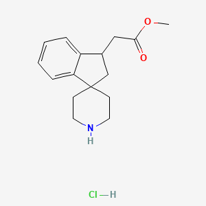 molecular formula C16H22ClNO2 B14010783 Methyl 2-{2,3-dihydrospiro[indene-1,4'-piperidin]-3-yl}acetate HCl 