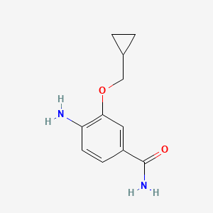 molecular formula C11H14N2O2 B1401089 4-Amino-3-cyclopropylmethoxybenzamide CAS No. 1339747-63-5