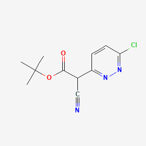 molecular formula C11H12ClN3O2 B14010931 (6-Chloro-pyridaZin-3-yl)-cyano-acetic acid tert-butyl ester 