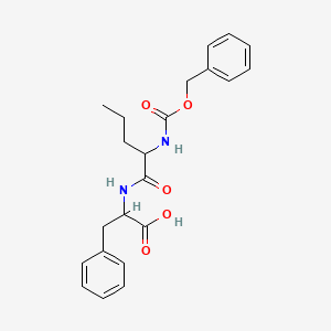 molecular formula C22H26N2O5 B14010957 3-Phenyl-2-[2-(phenylmethoxycarbonylamino)pentanoylamino]propanoic acid CAS No. 63623-59-6