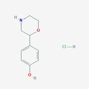 molecular formula C10H14ClNO2 B14010995 Phenol,4-(2-morpholinyl)-,HCl 