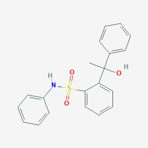 molecular formula C20H19NO3S B14011035 Benzenesulfonamide,2-(1-hydroxy-1-phenylethyl)-n-phenyl- CAS No. 15448-96-1