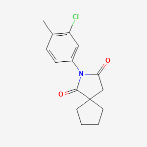 molecular formula C15H16ClNO2 B14011037 2-Azaspiro[4.4]nonane-1,3-dione,2-(3-chloro-4-methylphenyl)- CAS No. 78045-31-5