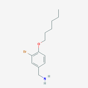 molecular formula C13H20BrNO B1401104 [3-Bromo-4-(hexyloxy)phenyl]methanamine CAS No. 1338960-09-0